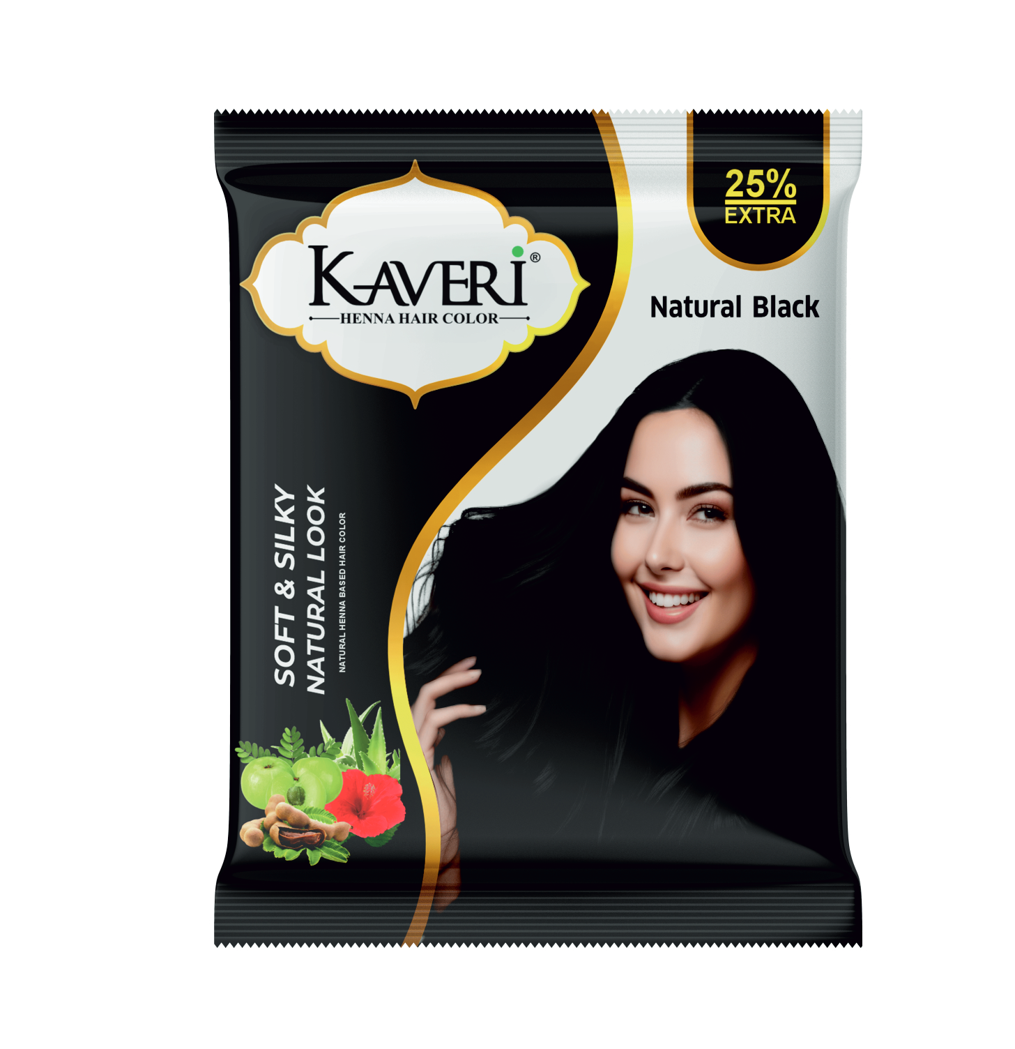 KAVERi Natural Black Henna Hair Color |Hair Color Dye For Men Women|No Ammonia Enriched With Vital Herbs 10Gm