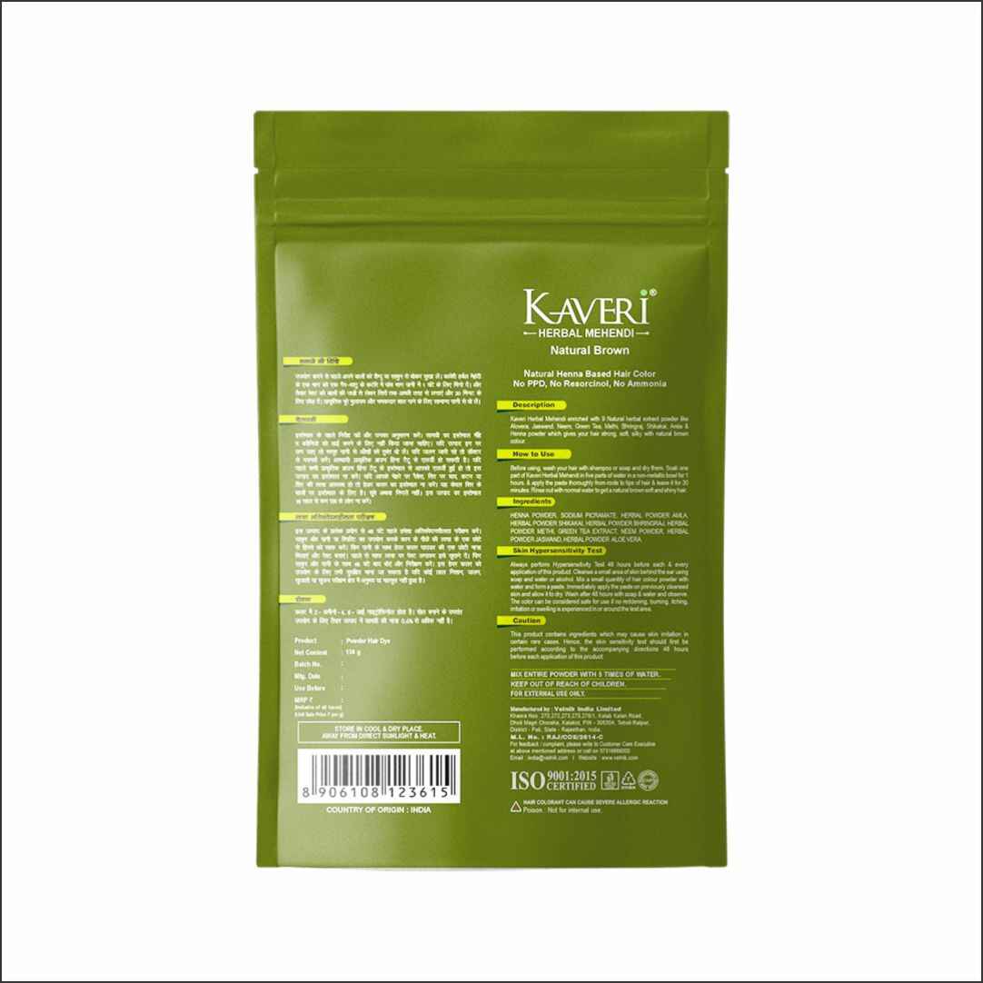 Kaveri 9 Herbs Herbal Henna Powder Organic Natural Green Heena for Hair Colour Nourishes Conditions & Strengthens No Harsh Chemicals All Hair Types - (15g) Pack Of 10 - Image 3