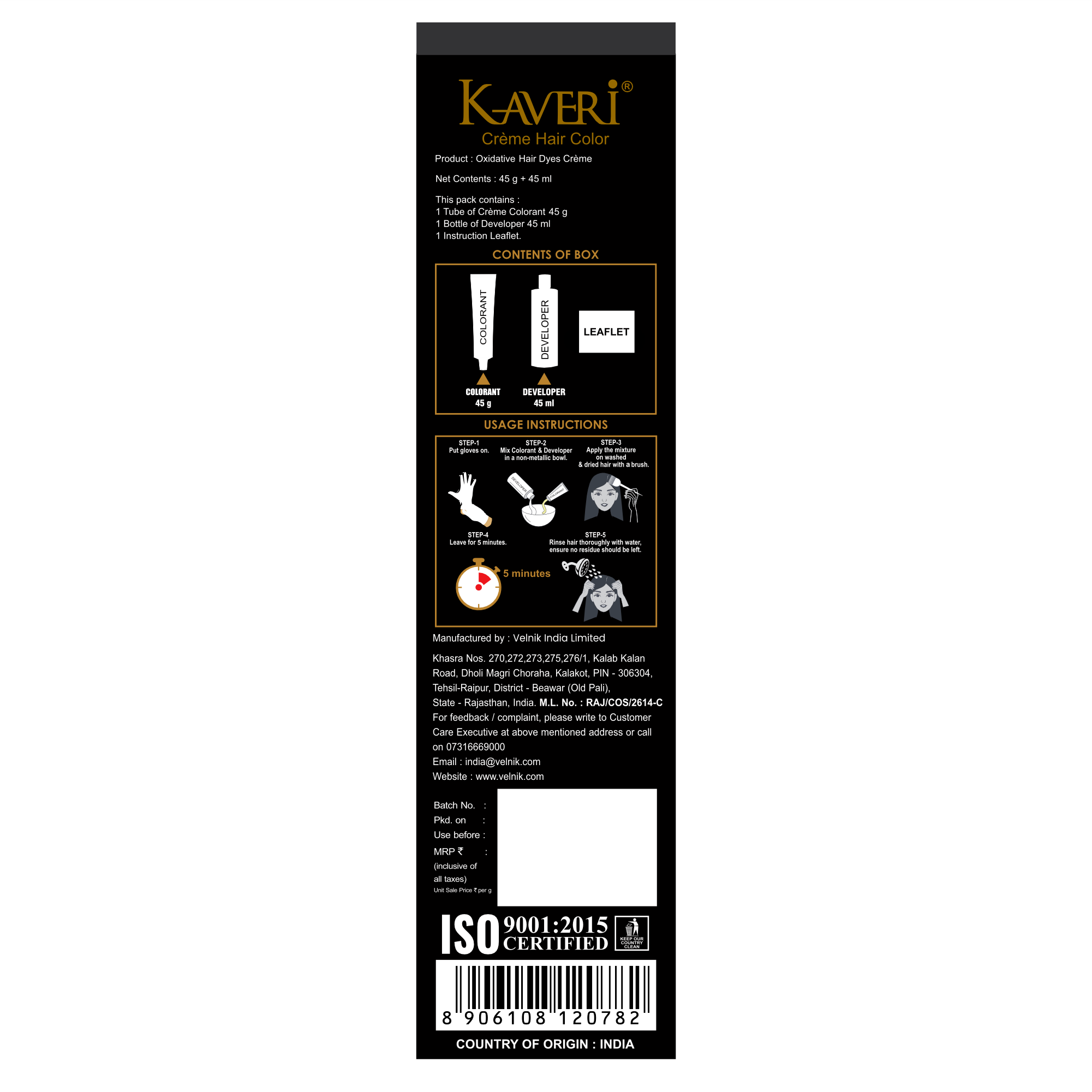 Kaveri Creme Hair Color - Organic Hair Colour With Grey Coverage - Long Lasting Conditioning Hair Color - For Natural Looking Results - Pack Of 3 - Image 3