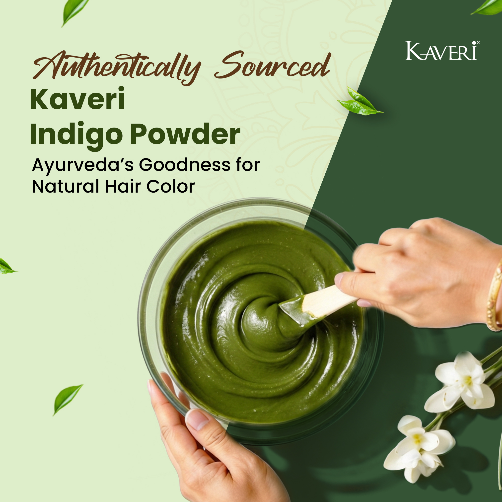 Kaveri Herbal & Organic Indigo Powder for Natural Black Hair Color Chemical-Free Helps Protect Hair from Damage and Supports Healthy Hair 200g - Image 3