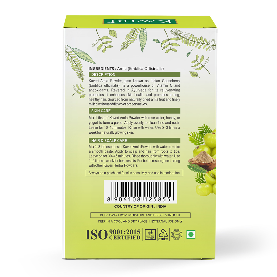 Kaveri Amla Powder for Hair & Skin Care Natural Indian Gooseberry Powder | Herbal Hair Mask & Face Pack | Chemicals & Preservatives Free 200gm - Image 2