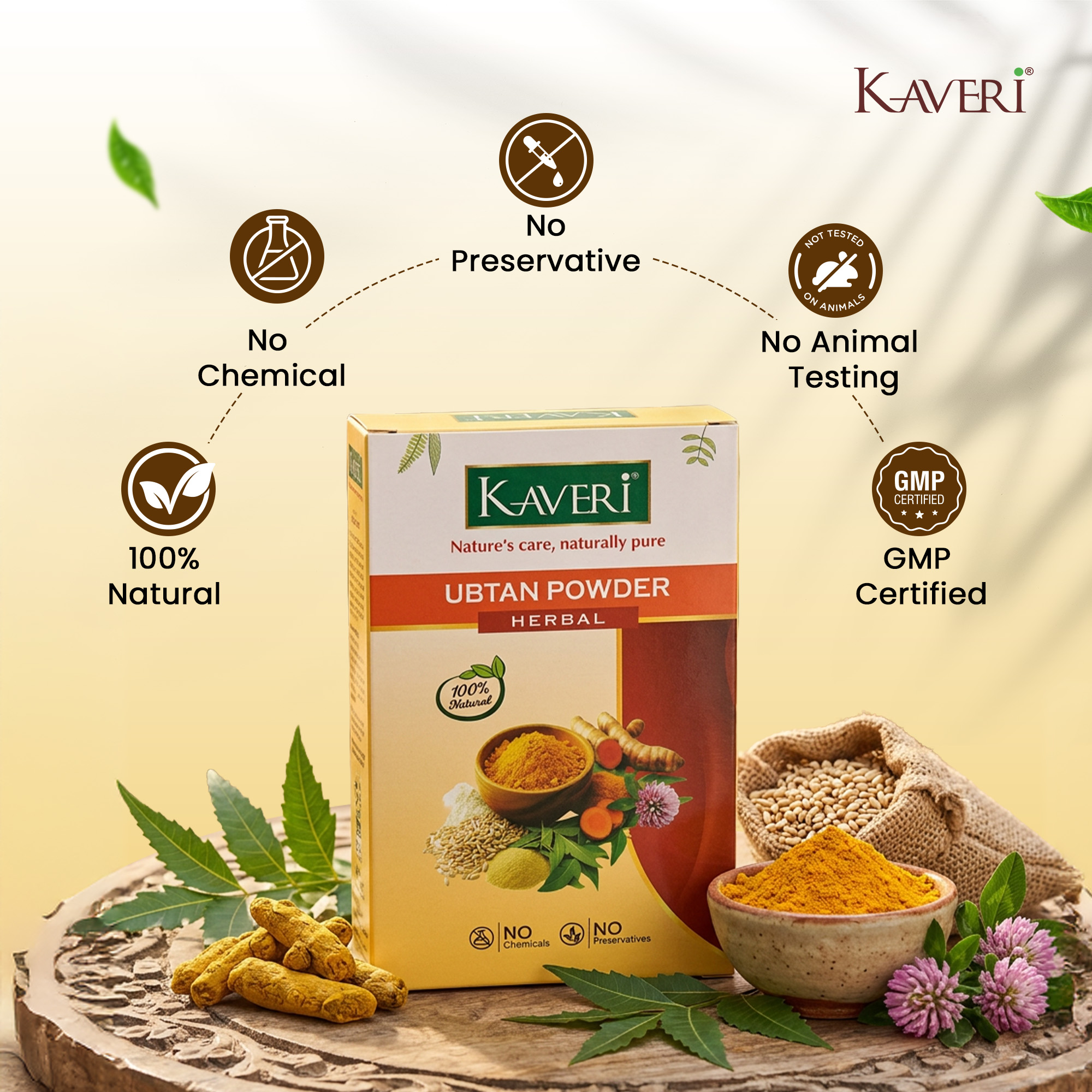Kaveri Ubtan Powder for Glowing Skin & Tan Removal | Nature Sunnipindi Herbal Nalangu Maavu Ubtan Bath Powder For Skin | Ubtan Body Scrub | Face Pack Mask | Chemicals & Preservatives Free 200gm - Image 6