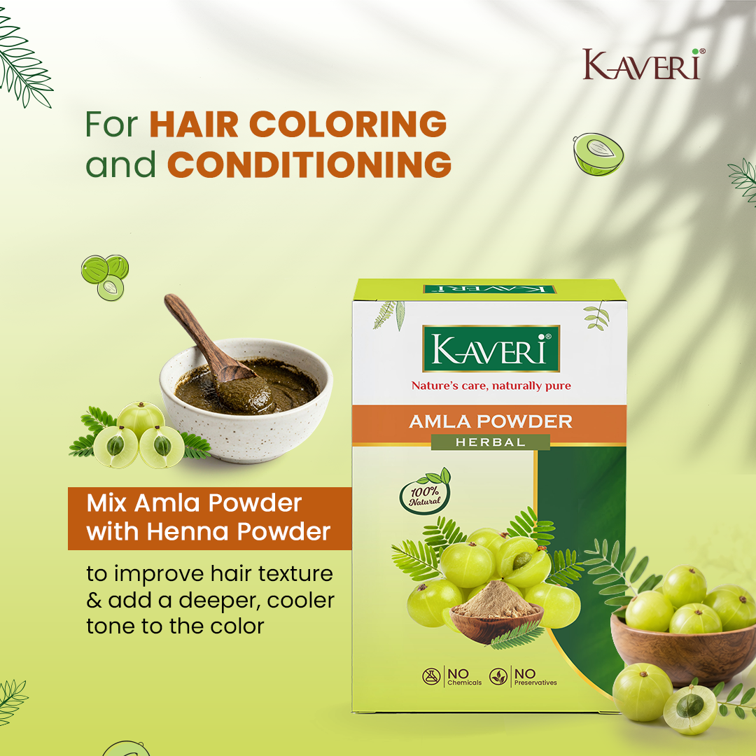 Kaveri Amla Powder for Hair & Skin Care Natural Indian Gooseberry Powder | Herbal Hair Mask & Face Pack | Chemicals & Preservatives Free 200gm - Image 5
