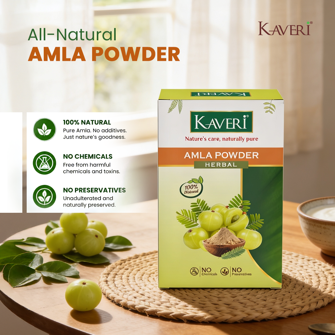 Kaveri Amla Powder for Hair & Skin Care Natural Indian Gooseberry Powder | Herbal Hair Mask & Face Pack | Chemicals & Preservatives Free 200gm - Image 7