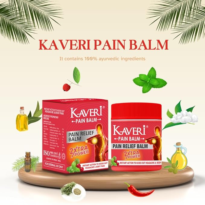 Kaveri Pain balm 2X Xtra PowerAyurvedic balm for effective Relief from Headache and Body pain,Sprain Muscle Pain, Joint Pain, Knee Pain and Cold (pack of 10, 8gm each) - Image 5