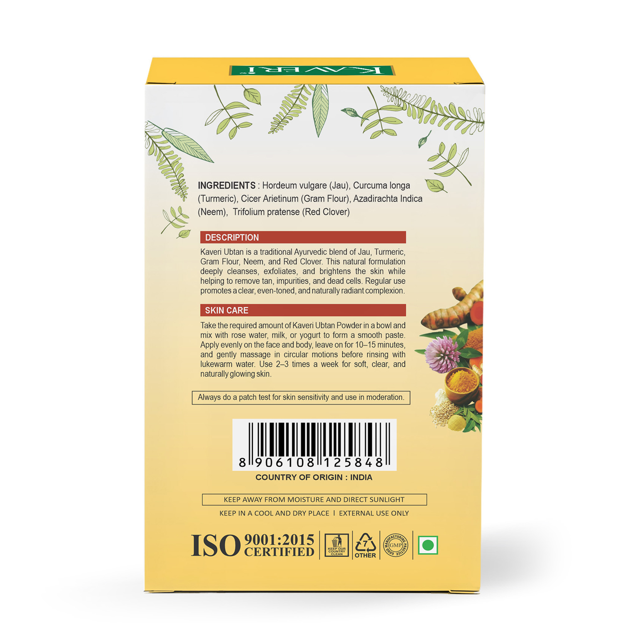Kaveri Ubtan Powder for Glowing Skin & Tan Removal | Nature Sunnipindi Herbal Nalangu Maavu Ubtan Bath Powder For Skin | Ubtan Body Scrub | Face Pack Mask | Chemicals & Preservatives Free 200gm - Image 2