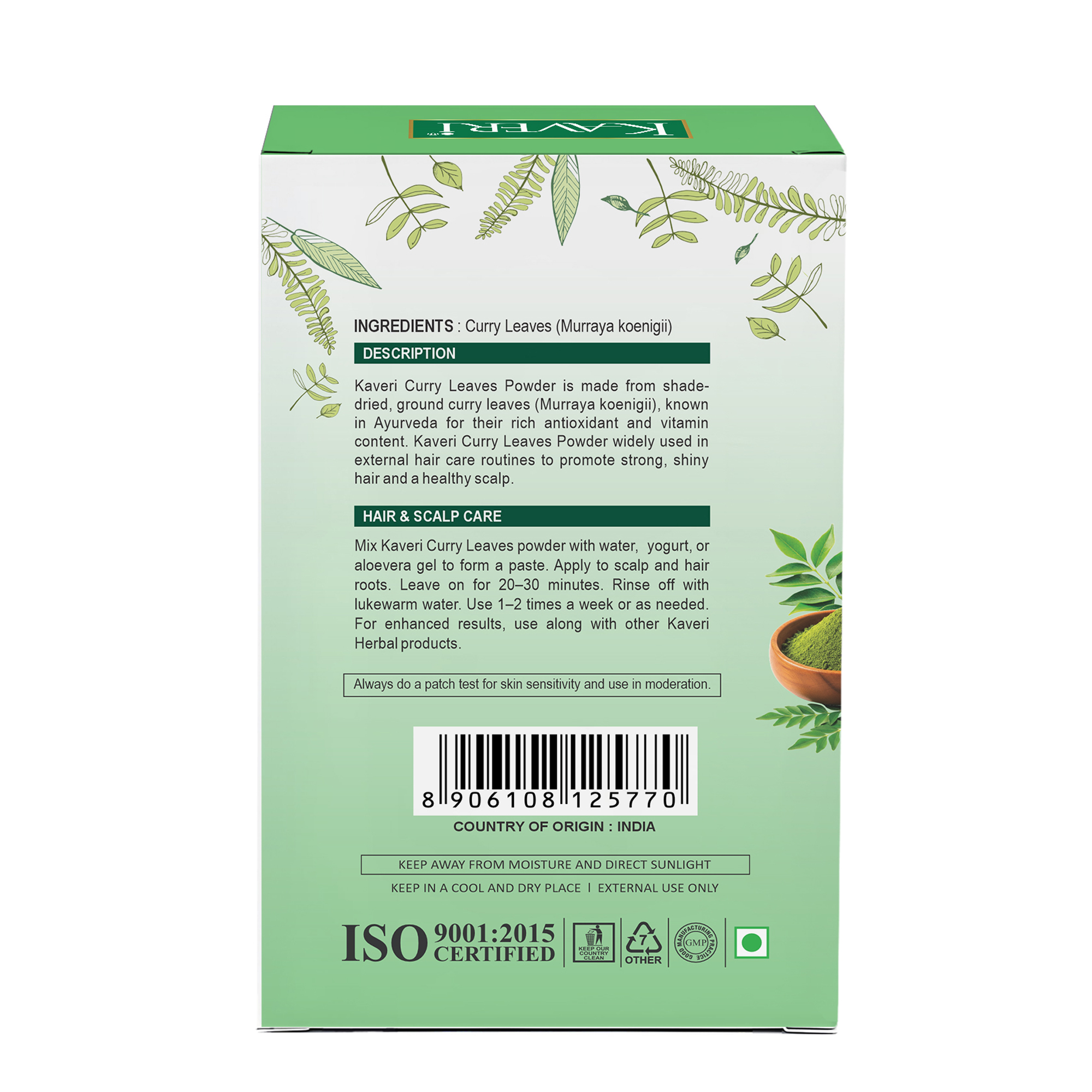 Kaveri Curry Leaves Powder for Hair Care – 100% Natural Curry Patta Powder | Herbal Hair Mask & Scalp Care |Chemicals & Preservatives Free 200gm - Image 2