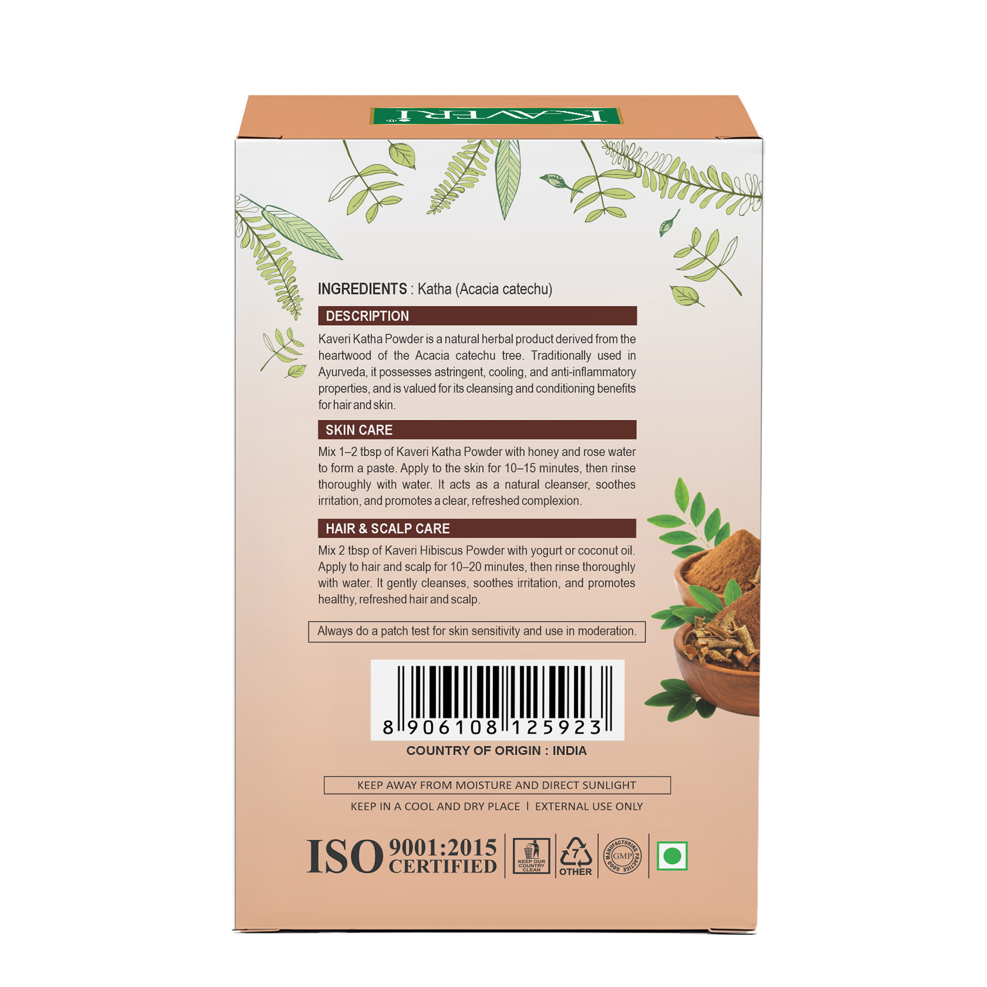 Kaveri Katha Powder for Hair & Skin Care Natural Organic Herbal Katha Powder | DIY Face Pack & Hair Mask | No Chemicals & No Preservatives 200gm - Image 2