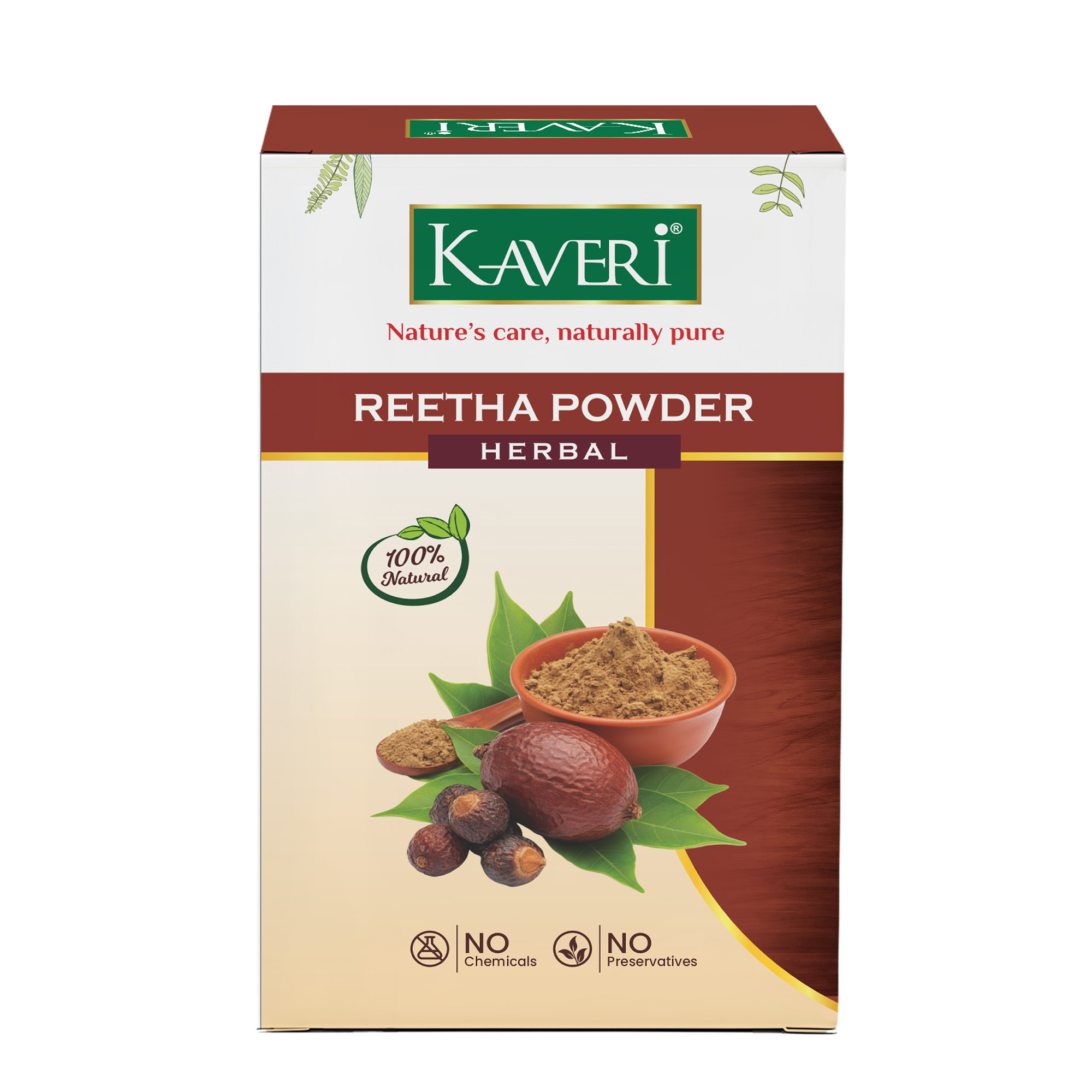Kaveri Organic Reetha Powder (Sapindus mukorossi) for Hair & Scalp Care, Gently Cleanses, Supports Healthy Hair, Natural & Chemical-Free – 200g